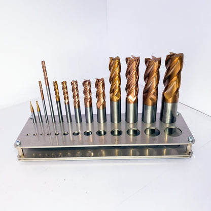 Carbide End Mill Set with Stand 13pc Ø1-20mm