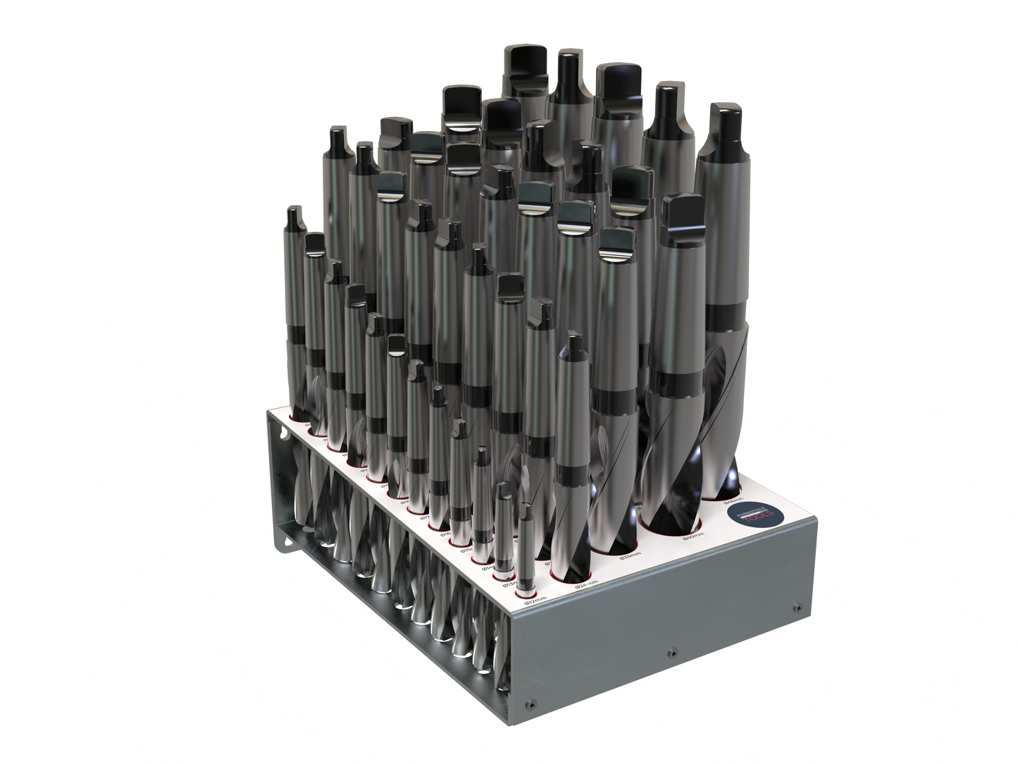 MT Drill 29pc Set Ø12mm-Ø40mm with Rack