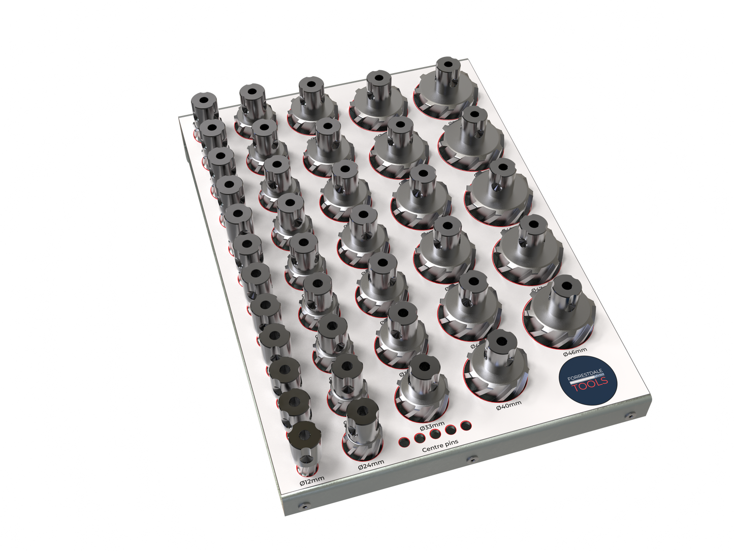 HSS Rotabroach 39pc Set Ø12mm-Ø50mm with Rack