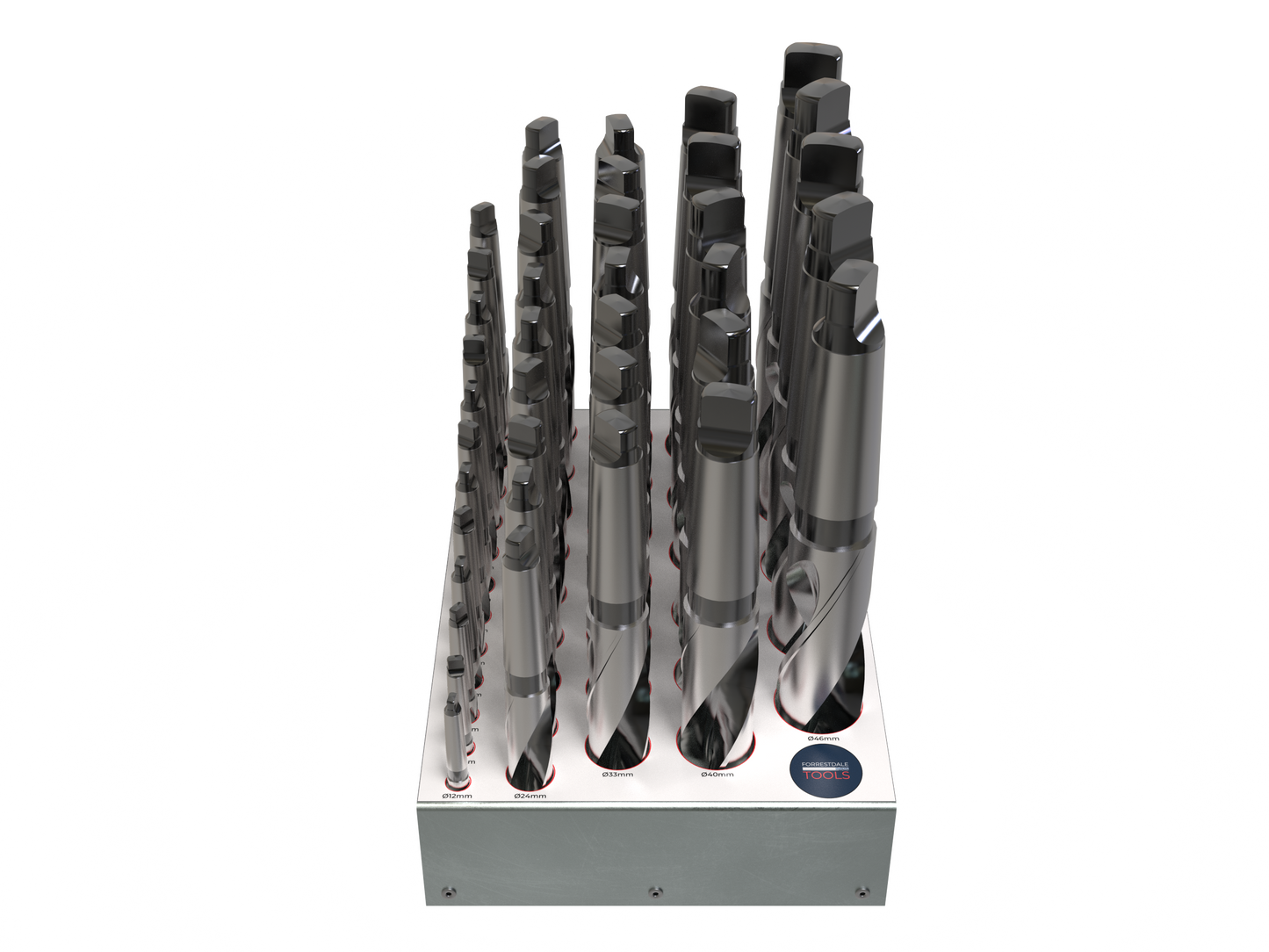 MT Drill 29pc Set Ø12mm-Ø40mm with Rack