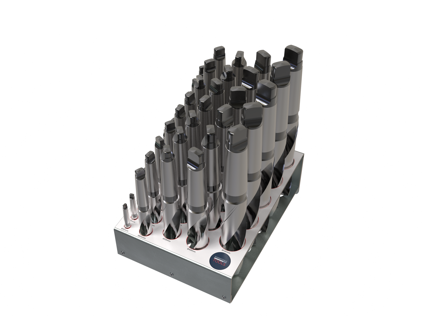 MT Drill 29pc Set Ø12mm-Ø40mm with Rack