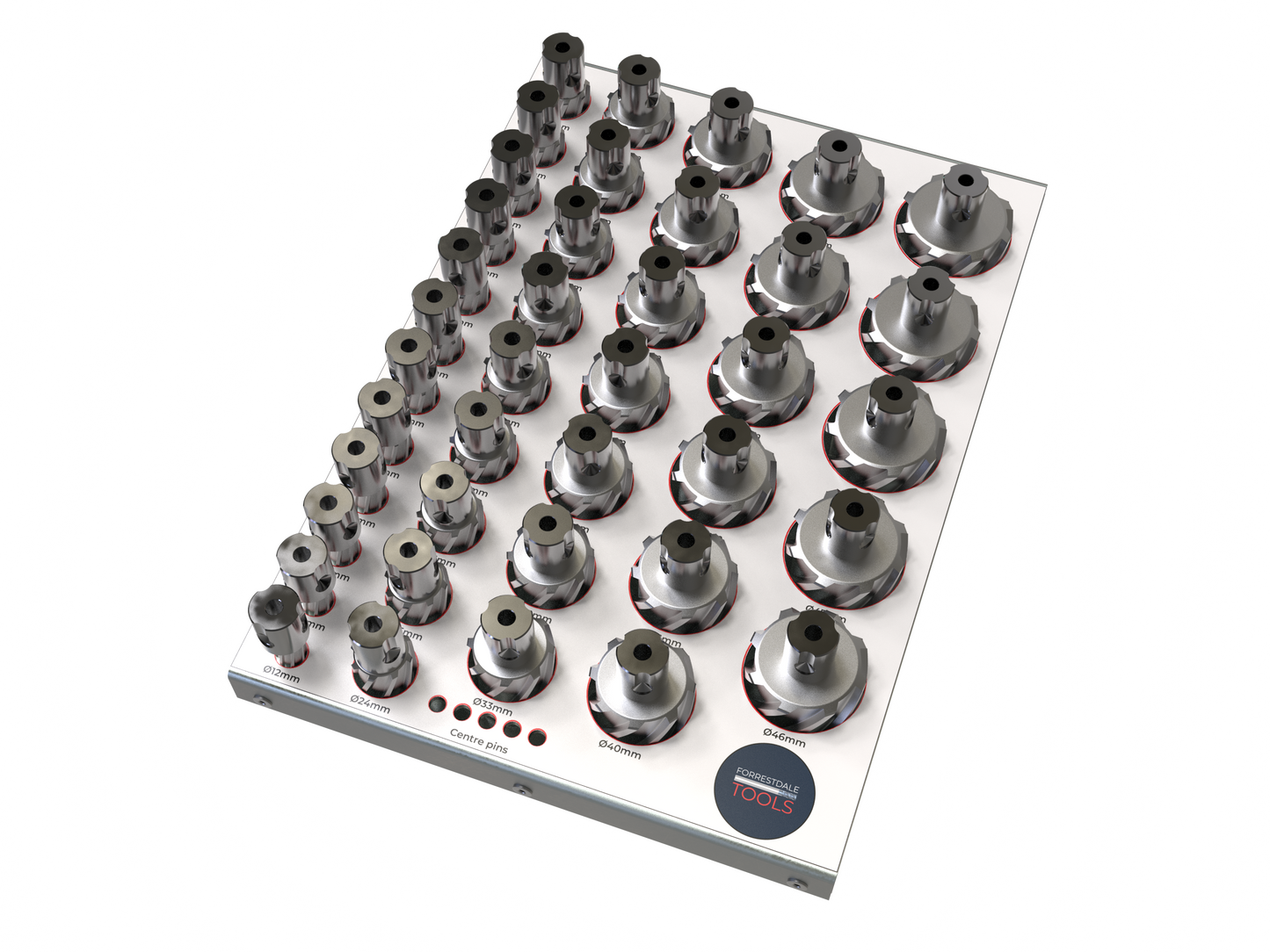 HSS Rotabroach 39pc Set Ø12mm-Ø50mm with Rack