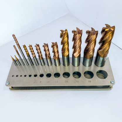 Carbide End Mill Set with Stand 13pc Ø1-20mm