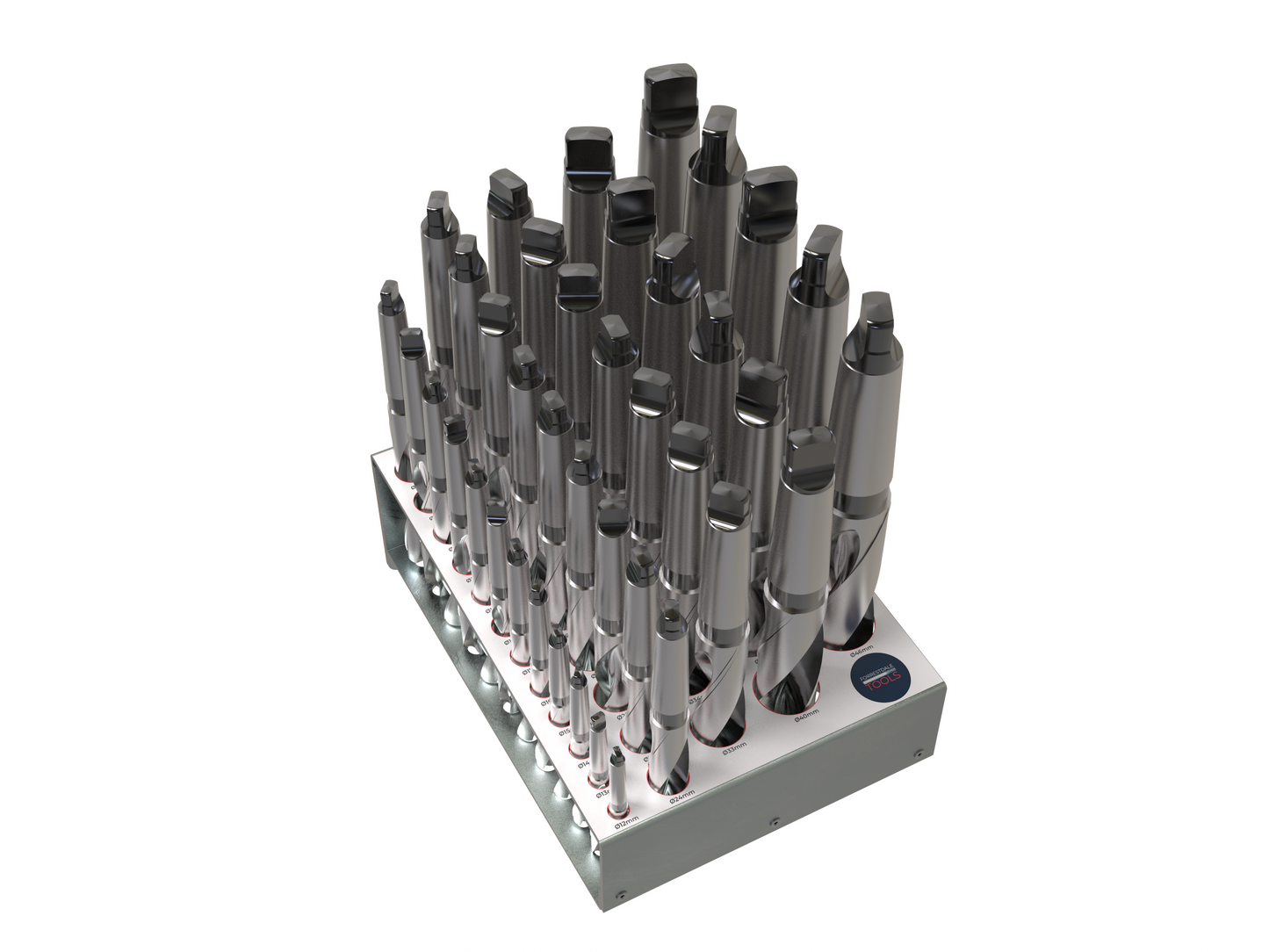 MT Drill 29pc Set Ø12mm-Ø40mm with Rack