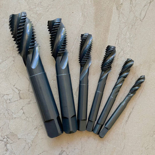 HSSE Spiral Flute Tap 6pc Set M6-M20 Nitride Coated