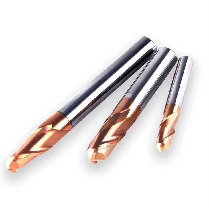 Carbide Ball Nose End Mill 6pc Set Ø3mm-Ø10mm 2 Flute