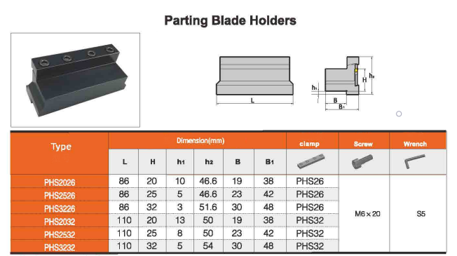 Parting & Grooving Tool Holder PHS2532 (25mm)