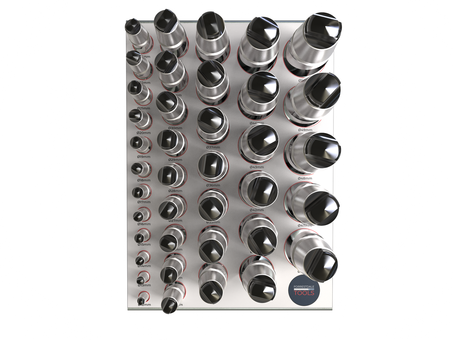 MT Drill 29pc Set Ø12mm-Ø40mm with Rack